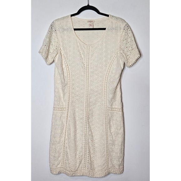 Sundance Dresses & Skirts - Sundance Eyelet Embroidered‎ Dress Sz 10 White Cotton Summer Casual Boho Cottage
